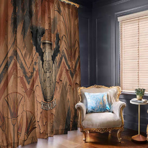 Khnum Window Curtain Ancient Egyptian Earthy Cracked Papyrus - Divine Potter - African Pride