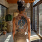 Khnum Women Sleeveless Polo Shirt Ancient Egyptian Earthy Cracked Papyrus - Divine Potter - African Pride
