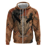 Khnum Zip Hoodie Ancient Egyptian Earthy Cracked Papyrus - Divine Potter - African Pride