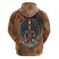 Khnum Zip Hoodie Ancient Egyptian Earthy Cracked Papyrus - Divine Potter - African Pride
