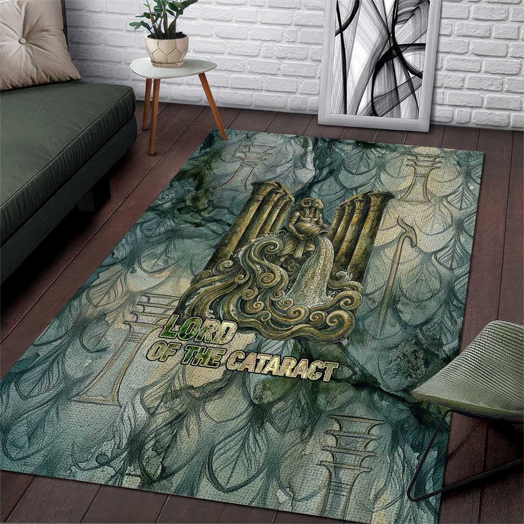 Khnum Ancient Egyptian Area Rug with Smoky Leaf, Ram Head Emblem, and Guardian of the Cataract - African Pride