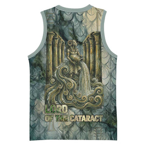 Khnum Ancient Egyptian Basketball Jersey with Smoky Leaf, Ram Head Emblem, and Guardian of the Cataract - African Pride