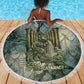 Khnum Ancient Egyptian Beach Blanket with Smoky Leaf, Ram Head Emblem, and Guardian of the Cataract - African Pride