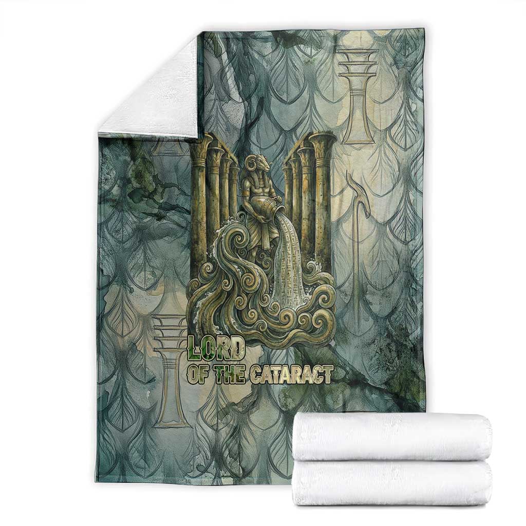 Khnum Ancient Egyptian Blanket with Smoky Leaf, Ram Head Emblem, and Guardian of the Cataract - African Pride