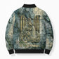 Khnum Ancient Egyptian Bomber Puffer Jacket with Smoky Leaf, Ram Head Emblem, and Guardian of the Cataract - African Pride
