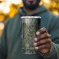 Khnum Ancient Egyptian 4 in 1 Can Cooler Tumbler with Smoky Leaf, Ram Head Emblem, and Guardian of the Cataract - African Pride