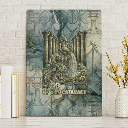 Khnum Ancient Egyptian Canvas Wall Art with Smoky Leaf, Ram Head Emblem, and Guardian of the Cataract - African Pride