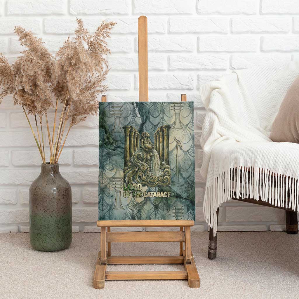 Khnum Ancient Egyptian Canvas Wall Art with Smoky Leaf, Ram Head Emblem, and Guardian of the Cataract - African Pride