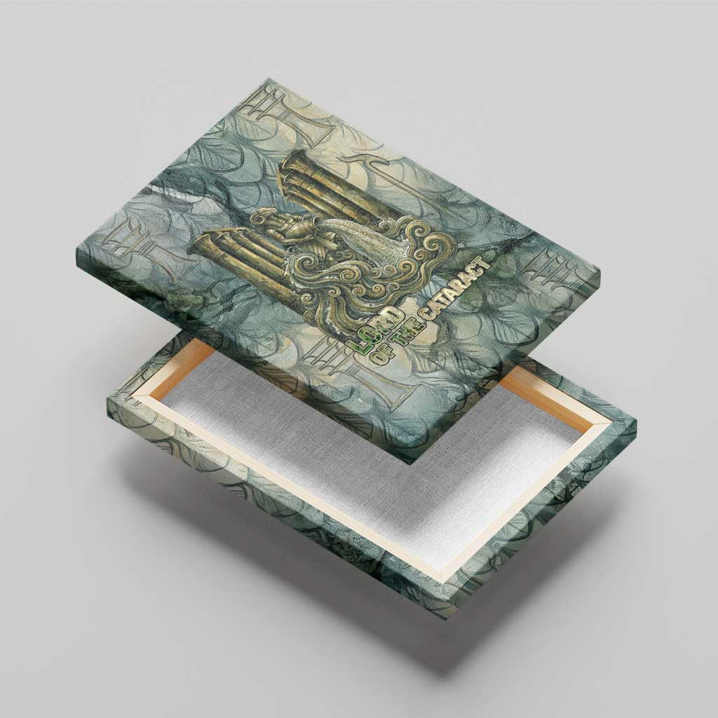 Khnum Ancient Egyptian Canvas Wall Art with Smoky Leaf, Ram Head Emblem, and Guardian of the Cataract - African Pride