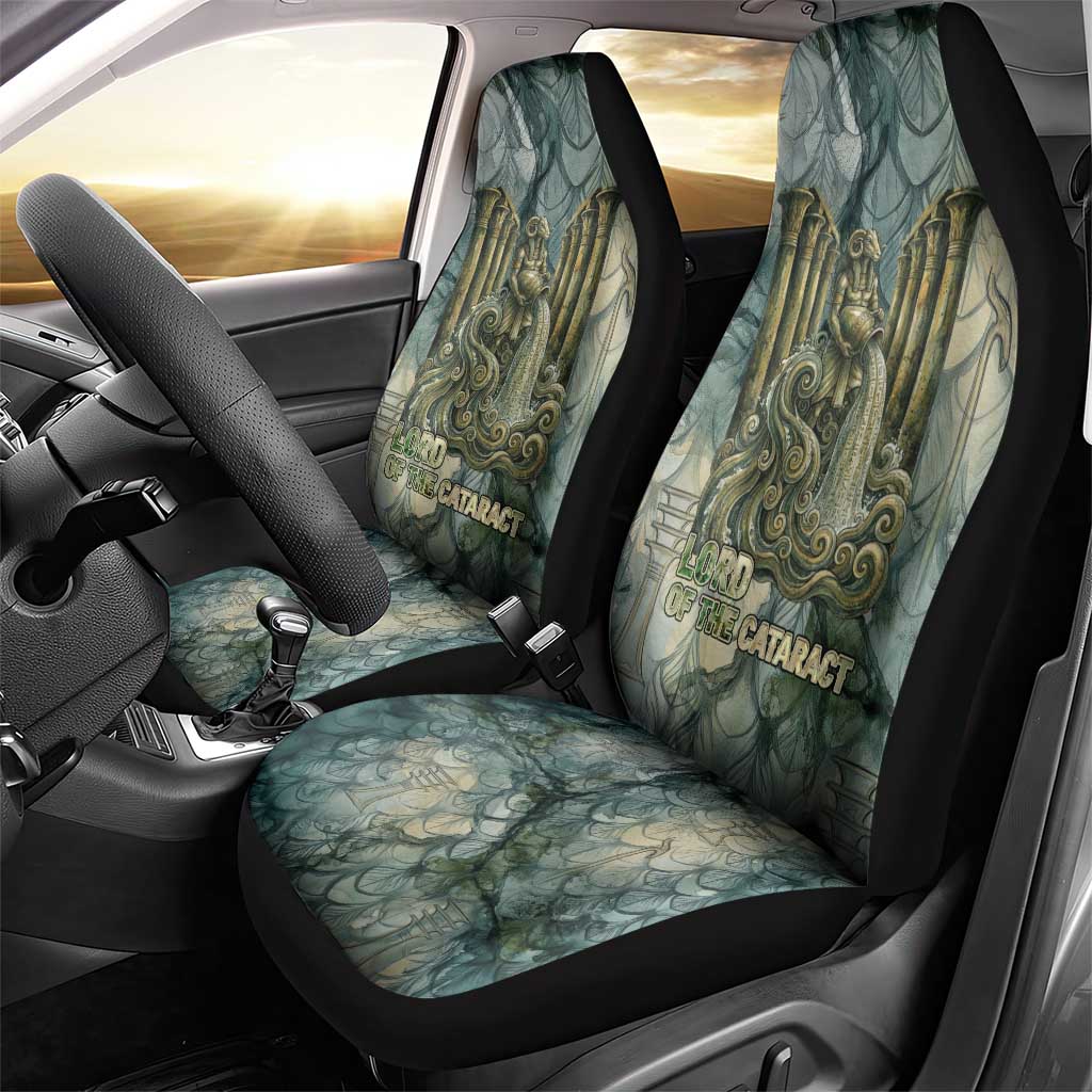 Khnum Ancient Egyptian Car Seat Cover with Smoky Leaf, Ram Head Emblem, and Guardian of the Cataract - African Pride