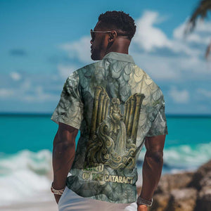 Khnum Ancient Egyptian Hawaiian Shirt with Smoky Leaf, Ram Head Emblem, and Guardian of the Cataract - African Pride