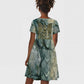 Khnum Ancient Egyptian Kid Short Sleeve Dress with Smoky Leaf, Ram Head Emblem, and Guardian of the Cataract - African Pride