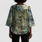 Khnum Ancient Egyptian Kimono Sleeve Blouse with Smoky Leaf, Ram Head Emblem, and Guardian of the Cataract - African Pride