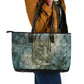 Khnum Ancient Egyptian Leather Tote Bag with Smoky Leaf, Ram Head Emblem, and Guardian of the Cataract - African Pride