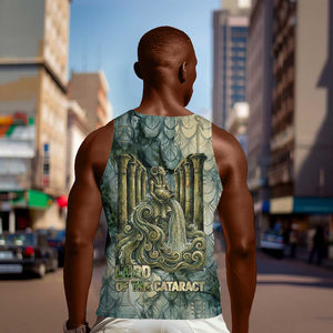 Khnum Ancient Egyptian Men Tank Top with Smoky Leaf, Ram Head Emblem, and Guardian of the Cataract - African Pride