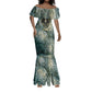 Khnum Ancient Egyptian Mermaid Dress with Smoky Leaf, Ram Head Emblem, and Guardian of the Cataract - African Pride