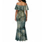 Khnum Ancient Egyptian Mermaid Dress with Smoky Leaf, Ram Head Emblem, and Guardian of the Cataract - African Pride
