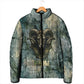 Khnum Ancient Egyptian Padded Jacket with Smoky Leaf, Ram Head Emblem, and Guardian of the Cataract - African Pride