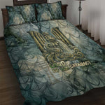 Khnum Ancient Egyptian Quilt Bed Set with Smoky Leaf, Ram Head Emblem, and Guardian of the Cataract - African Pride