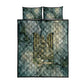Khnum Ancient Egyptian Quilt Bed Set with Smoky Leaf, Ram Head Emblem, and Guardian of the Cataract - African Pride