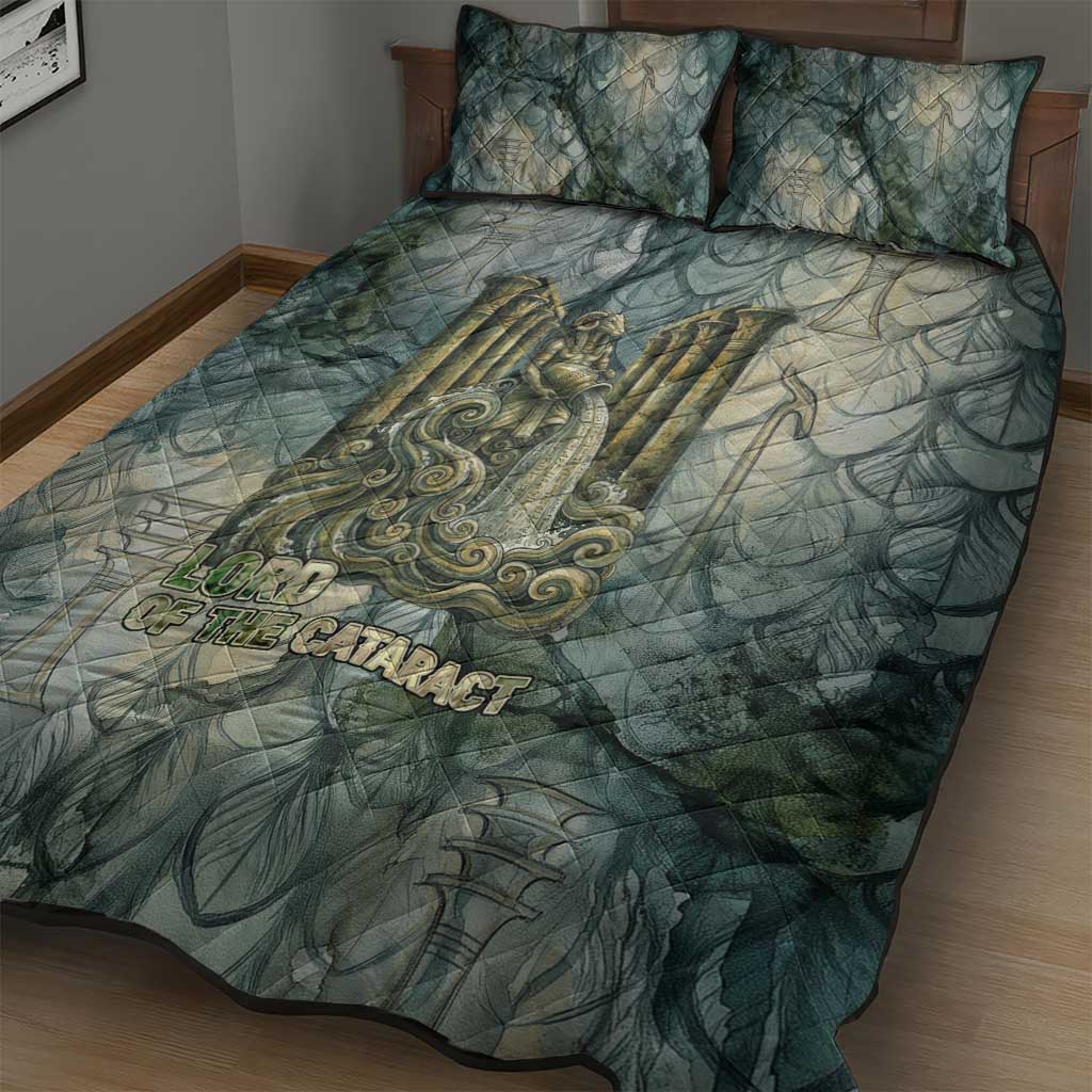 Khnum Ancient Egyptian Quilt Bed Set with Smoky Leaf, Ram Head Emblem, and Guardian of the Cataract - African Pride