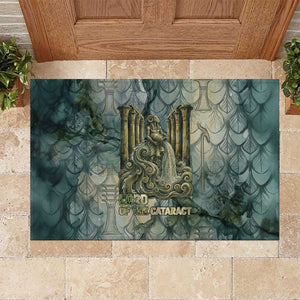 Khnum Ancient Egyptian Rubber Doormat with Smoky Leaf, Ram Head Emblem, and Guardian of the Cataract - African Pride