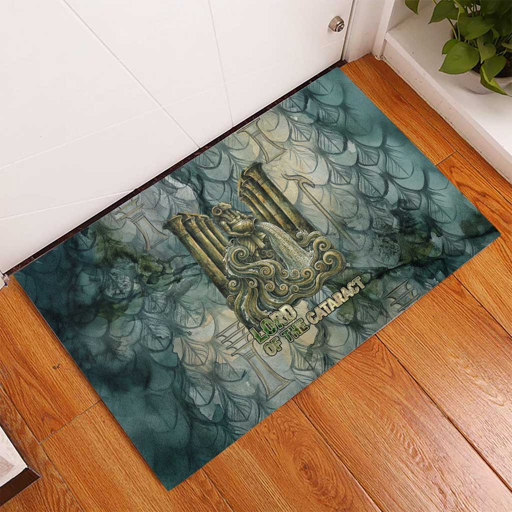 Khnum Ancient Egyptian Rubber Doormat with Smoky Leaf, Ram Head Emblem, and Guardian of the Cataract - African Pride