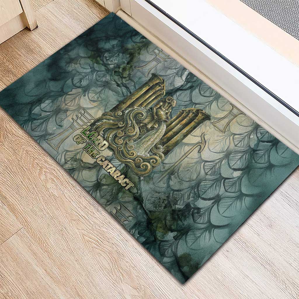 Khnum Ancient Egyptian Rubber Doormat with Smoky Leaf, Ram Head Emblem, and Guardian of the Cataract - African Pride