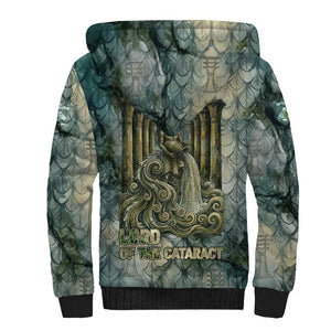 Khnum Ancient Egyptian Sherpa Hoodie with Smoky Leaf, Ram Head Emblem, and Guardian of the Cataract - African Pride