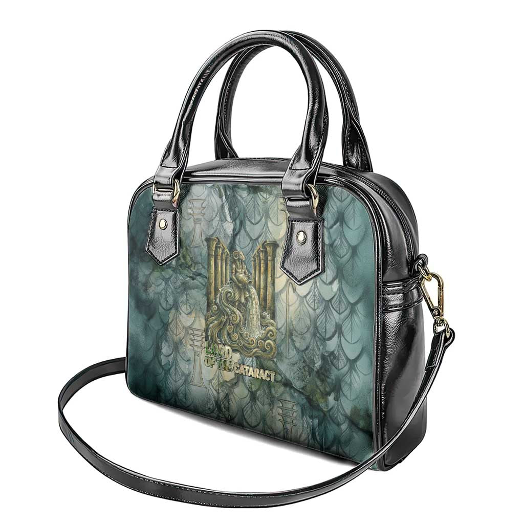 Khnum Ancient Egyptian Shoulder Handbag with Smoky Leaf, Ram Head Emblem, and Guardian of the Cataract - African Pride