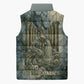 Khnum Ancient Egyptian Sleeveless Puffer Jacket with Smoky Leaf, Ram Head Emblem, and Guardian of the Cataract - African Pride