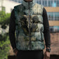 Khnum Ancient Egyptian Sleeveless Puffer Jacket with Smoky Leaf, Ram Head Emblem, and Guardian of the Cataract - African Pride