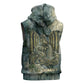 Khnum Ancient Egyptian Sleeveless Zip Hoodie with Smoky Leaf, Ram Head Emblem, and Guardian of the Cataract - African Pride