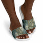 Khnum Ancient Egyptian Slide Sandals with Smoky Leaf, Ram Head Emblem, and Guardian of the Cataract - African Pride