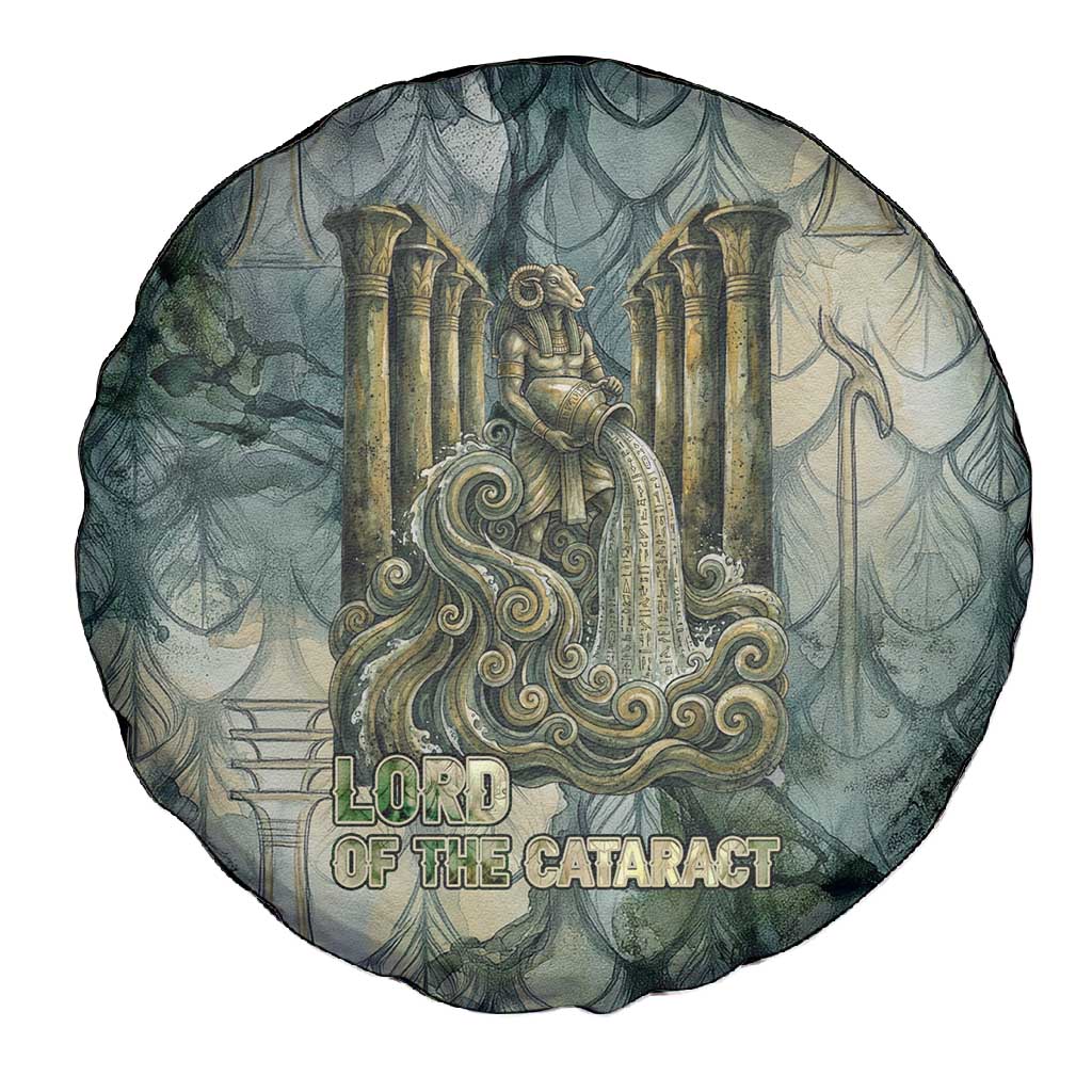 Khnum Ancient Egyptian Spare Tire Cover with Smoky Leaf, Ram Head Emblem, and Guardian of the Cataract - African Pride