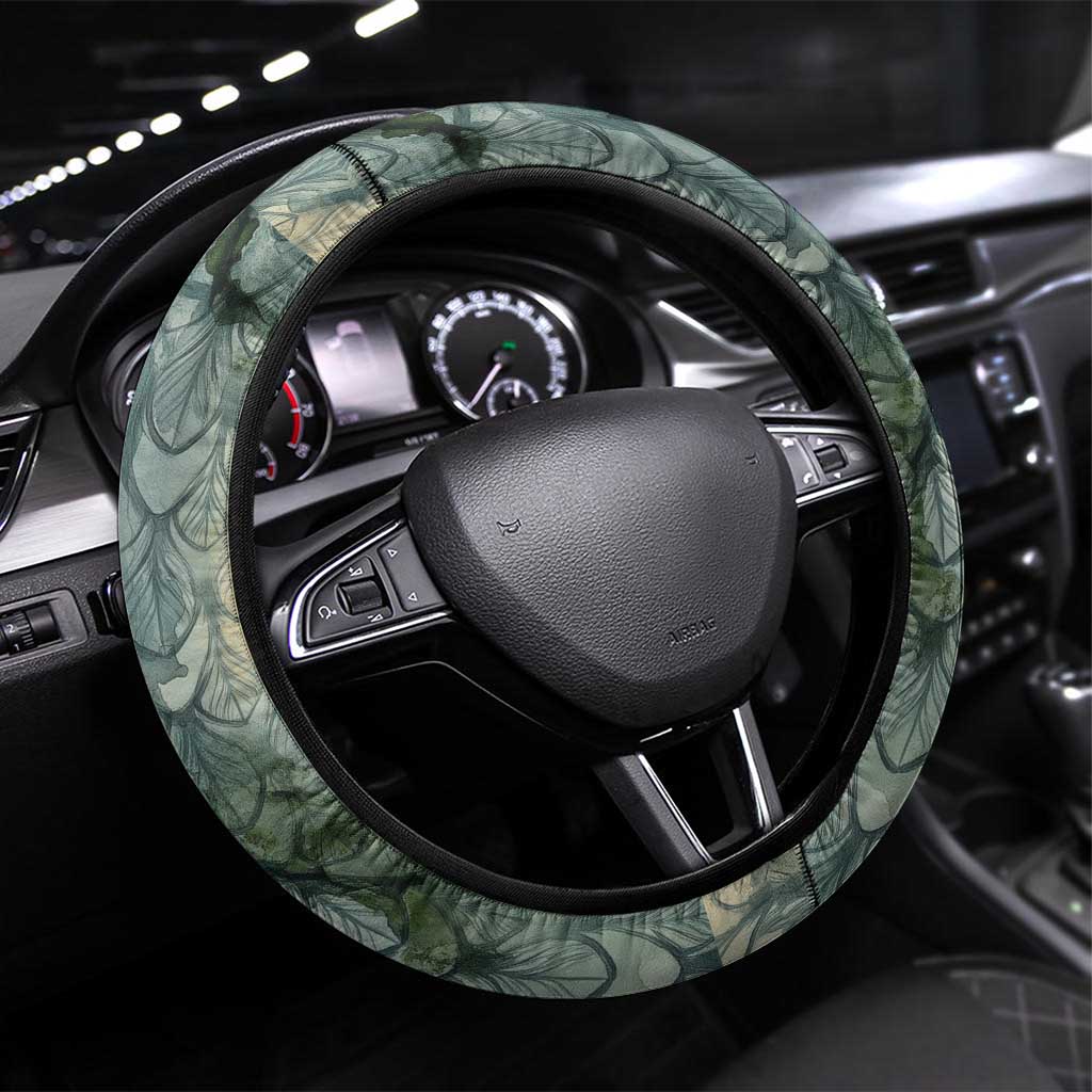 Khnum Ancient Egyptian Steering Wheel Cover with Smoky Leaf, Ram Head Emblem, and Guardian of the Cataract - African Pride