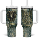 Khnum Ancient Egyptian Tumbler With Handle with Smoky Leaf, Ram Head Emblem, and Guardian of the Cataract - African Pride