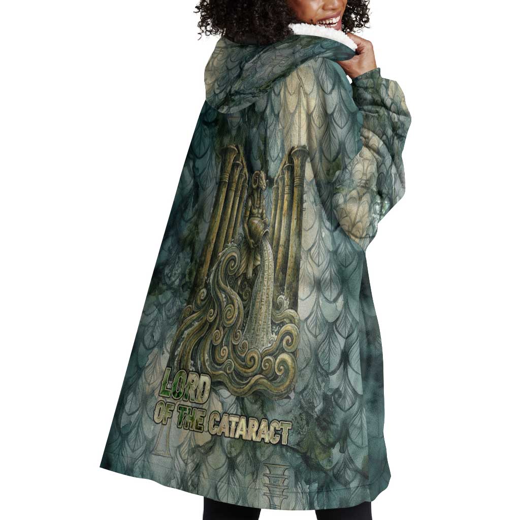 Khnum Ancient Egyptian Wearable Blanket Hoodie with Smoky Leaf, Ram Head Emblem, and Guardian of the Cataract - African Pride