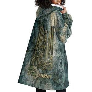Khnum Ancient Egyptian Wearable Blanket Hoodie with Smoky Leaf, Ram Head Emblem, and Guardian of the Cataract - African Pride