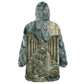 Khnum Ancient Egyptian Wearable Blanket Hoodie with Smoky Leaf, Ram Head Emblem, and Guardian of the Cataract - African Pride