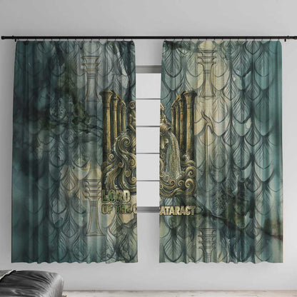 Khnum Ancient Egyptian Window Curtain with Smoky Leaf, Ram Head Emblem, and Guardian of the Cataract - African Pride