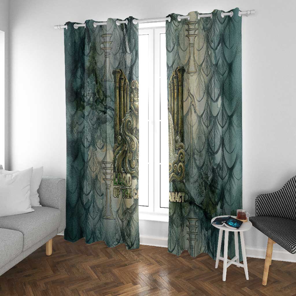 Khnum Ancient Egyptian Window Curtain with Smoky Leaf, Ram Head Emblem, and Guardian of the Cataract - African Pride