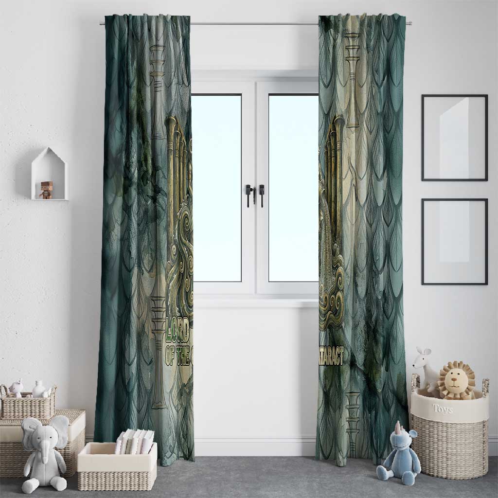 Khnum Ancient Egyptian Window Curtain with Smoky Leaf, Ram Head Emblem, and Guardian of the Cataract - African Pride