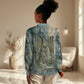 Khnum Ancient Egyptian Women Casual Shirt with Smoky Leaf, Ram Head Emblem, and Guardian of the Cataract - African Pride