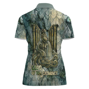 Khnum Ancient Egyptian Women Polo Shirt with Smoky Leaf, Ram Head Emblem, and Guardian of the Cataract - African Pride
