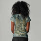 Khnum Ancient Egyptian Women V-Neck T-Shirt with Smoky Leaf, Ram Head Emblem, and Guardian of the Cataract - African Pride
