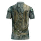 Khnum Ancient Egyptian Zipper Polo Shirt with Smoky Leaf, Ram Head Emblem, and Guardian of the Cataract - African Pride