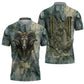 Khnum Ancient Egyptian Zipper Polo Shirt with Smoky Leaf, Ram Head Emblem, and Guardian of the Cataract - African Pride