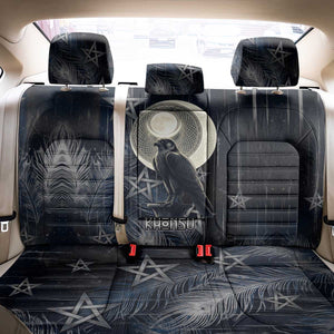 Khonsu Back Car Seat Cover Ancient Egyptian Dark Feather Pattern, Moonlit Raven Symbol, and Eye Lotus - African Pride