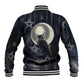 Khonsu Baseball Jacket Ancient Egyptian Dark Feather Pattern, Moonlit Raven Symbol, and Eye Lotus - African Pride